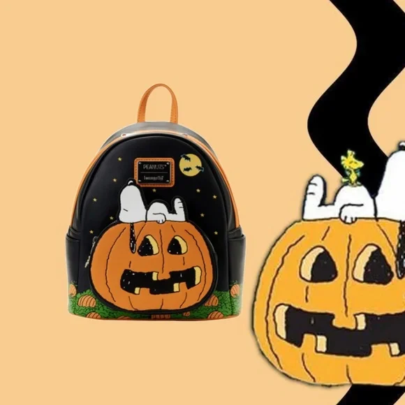 NWT Loungefly Peanuts Great Pumpkin Snoopy Backpack Peanuts Snoopy & Woodstock The Great Pumpkin Light Up Mini  main image 3